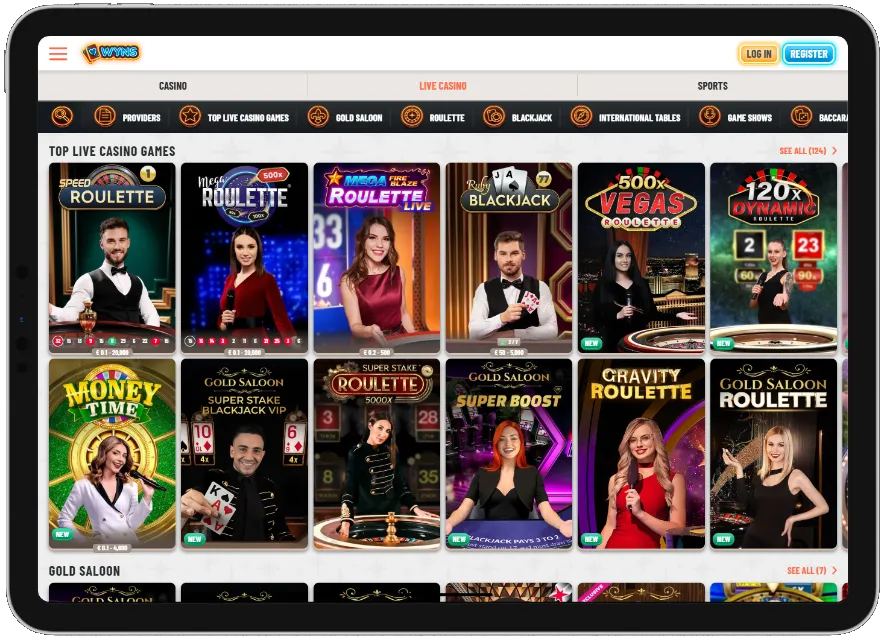 Wyns Casino live casino games